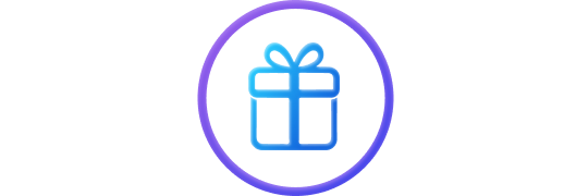 gift icon with inside a circle