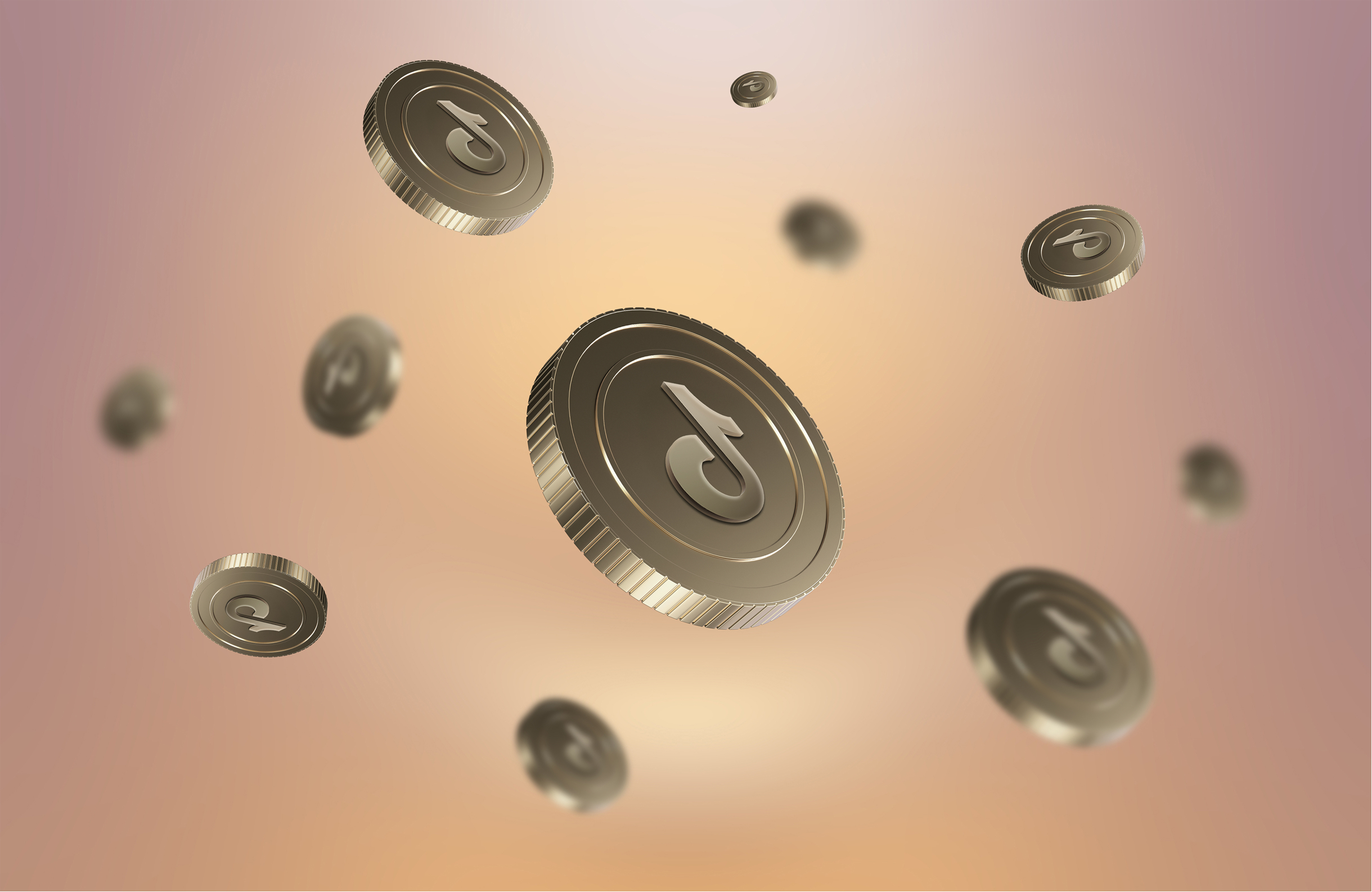 tiktok coins floating
